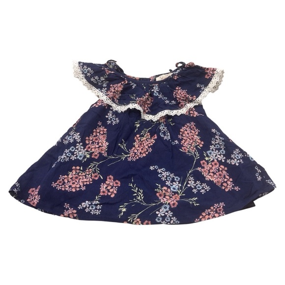 JESSICA SIMPSON || Toddler Girls Shirt Floral Top | Navy Pink Floral || size 2T - Picture 1 of 7